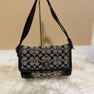 Coach Signature Canvas Black Shoulder Bag